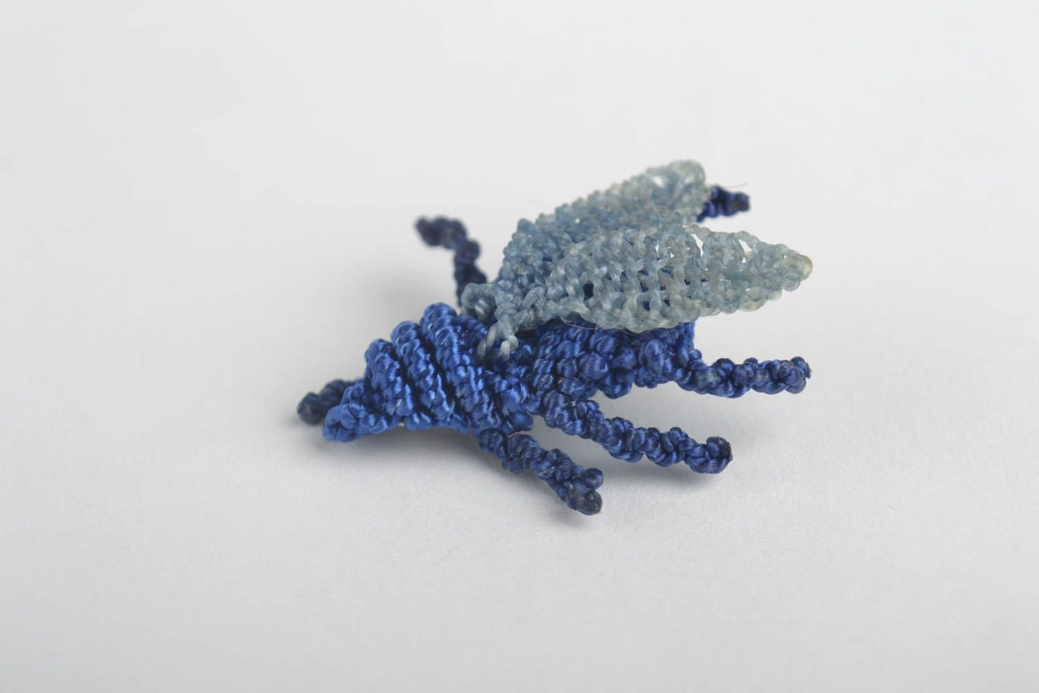 Blaue Brosche Tier handgemachter Schmuck Accessoires für Frauen Fliege foto 2