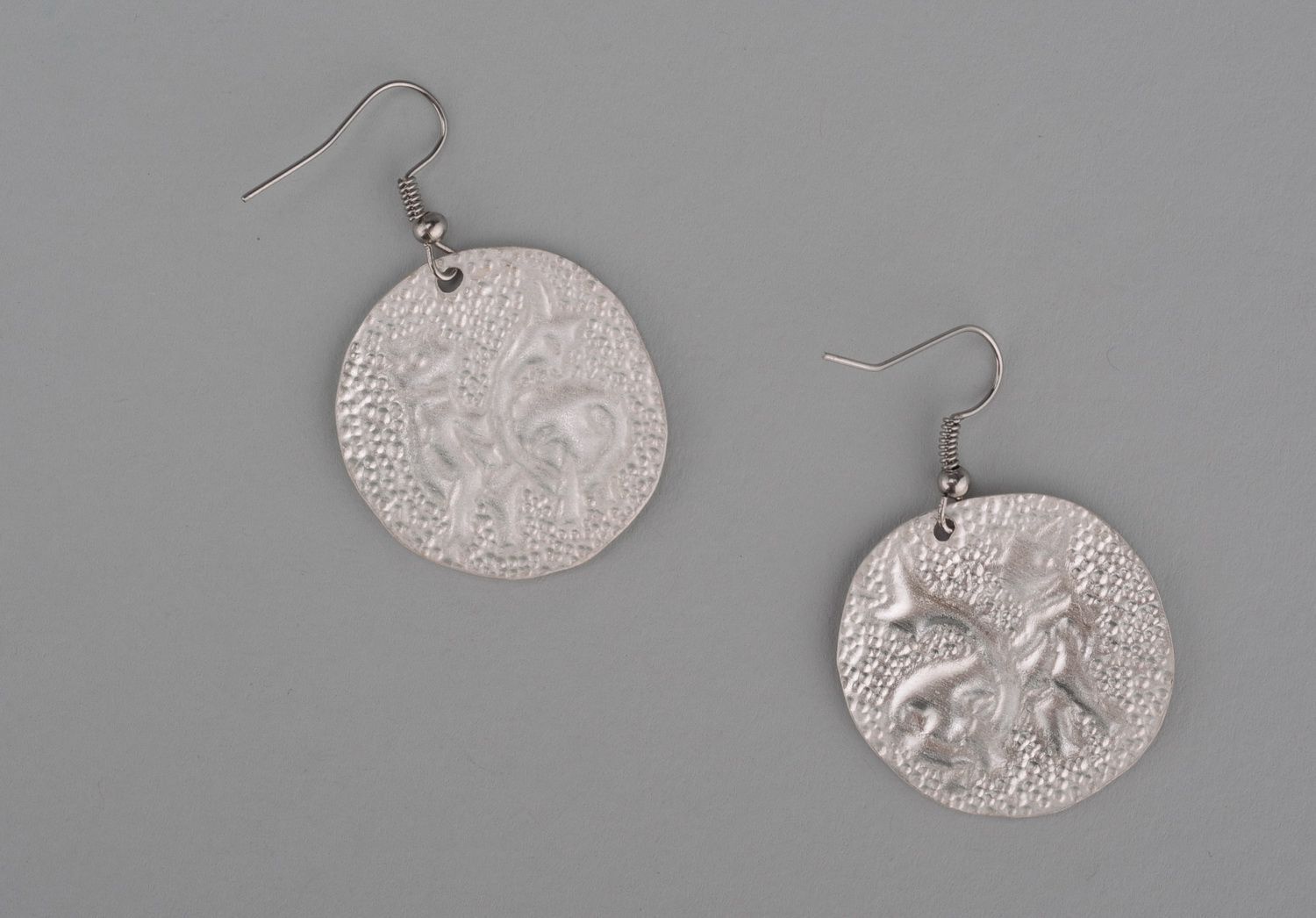 Metal earrings Simargles with silvering photo 2