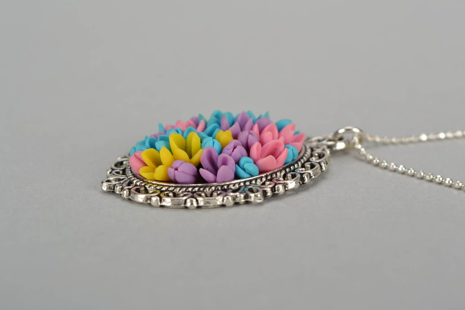 Pendant with long chain Field Bouquet photo 4