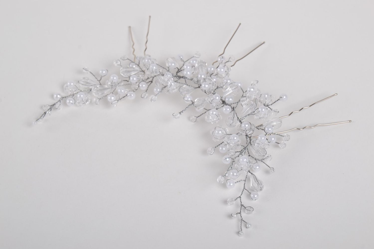 Handmade wedding accessory elegant beaded hair pin beautiful hair pin photo 3