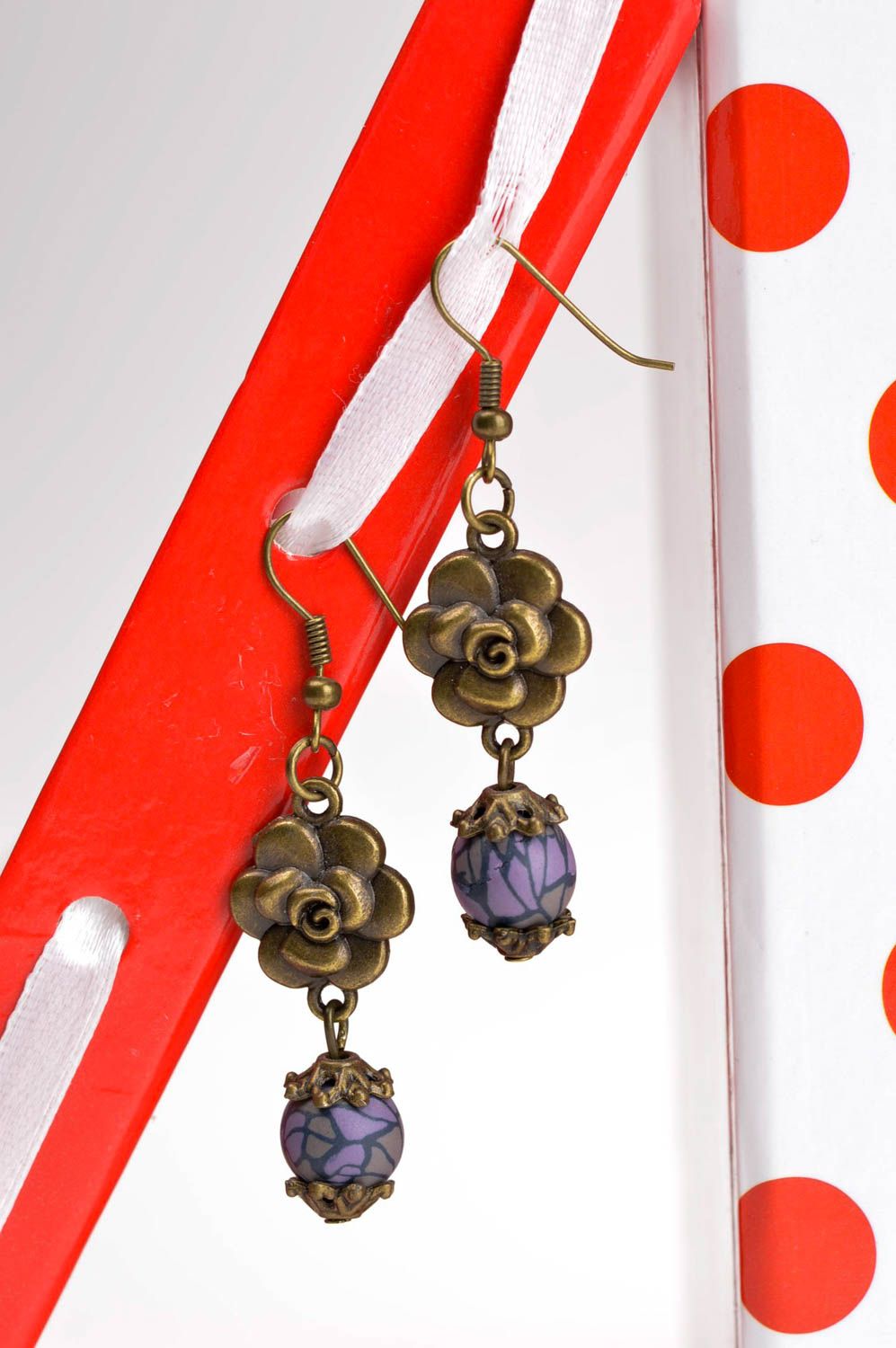 Handmade earrings unusual accessory gift ideas designer earrings clay jewelry photo 1