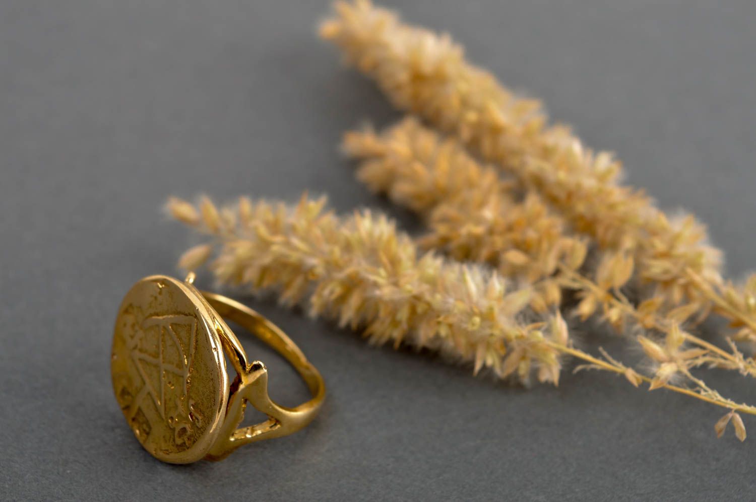 Handmade brass ring stylish elegant jewelry unusual metal ring cute gift photo 1