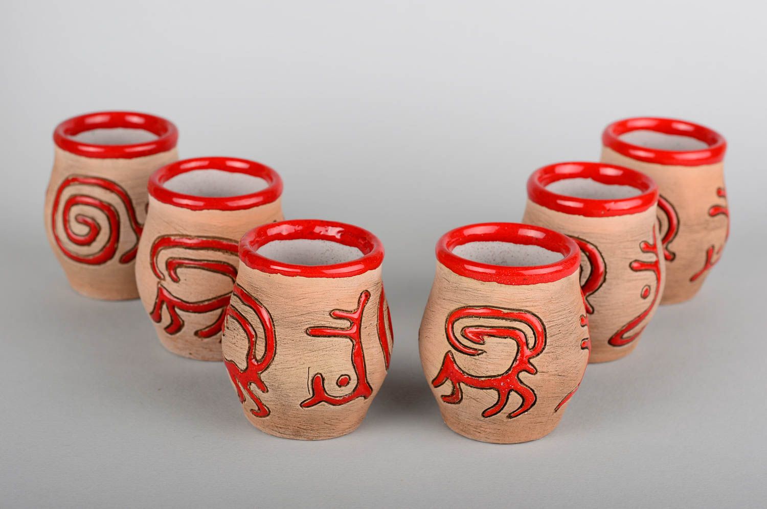 Vasos para vodka de cerámica hechos a mano utensilios de cocina regalo original foto 1