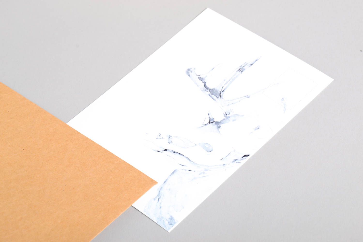 Papier Karte handgemachte Künstler Karte mit Bemalung stilvolle Grußkarte Papier foto 3