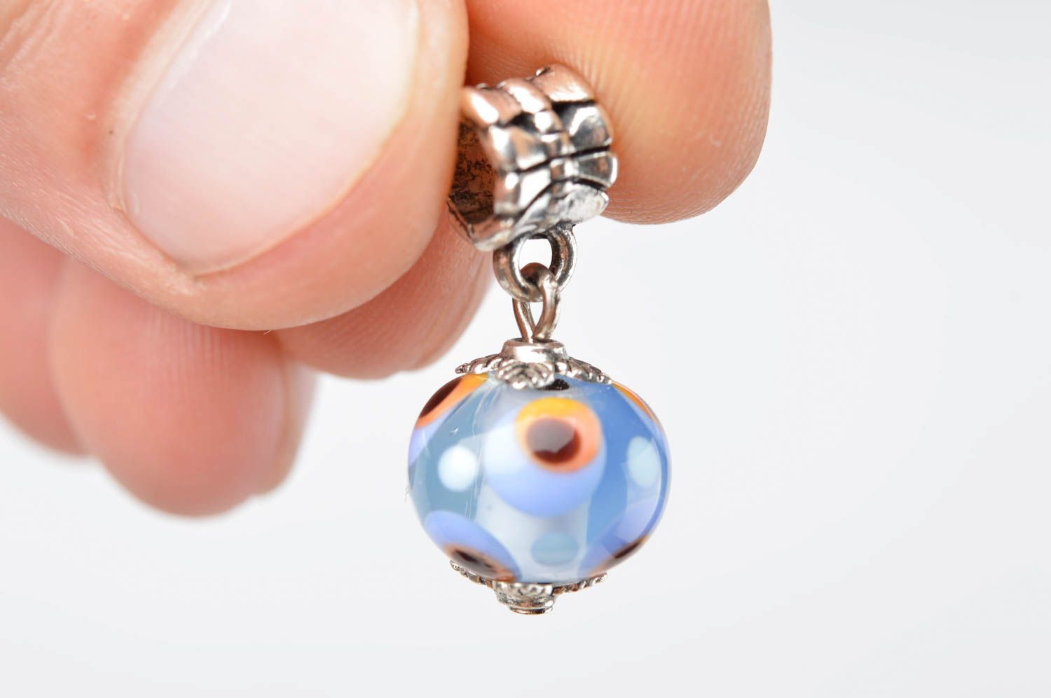 Handmade designer glass pendant unusual female pendant stylish jewelry photo 5