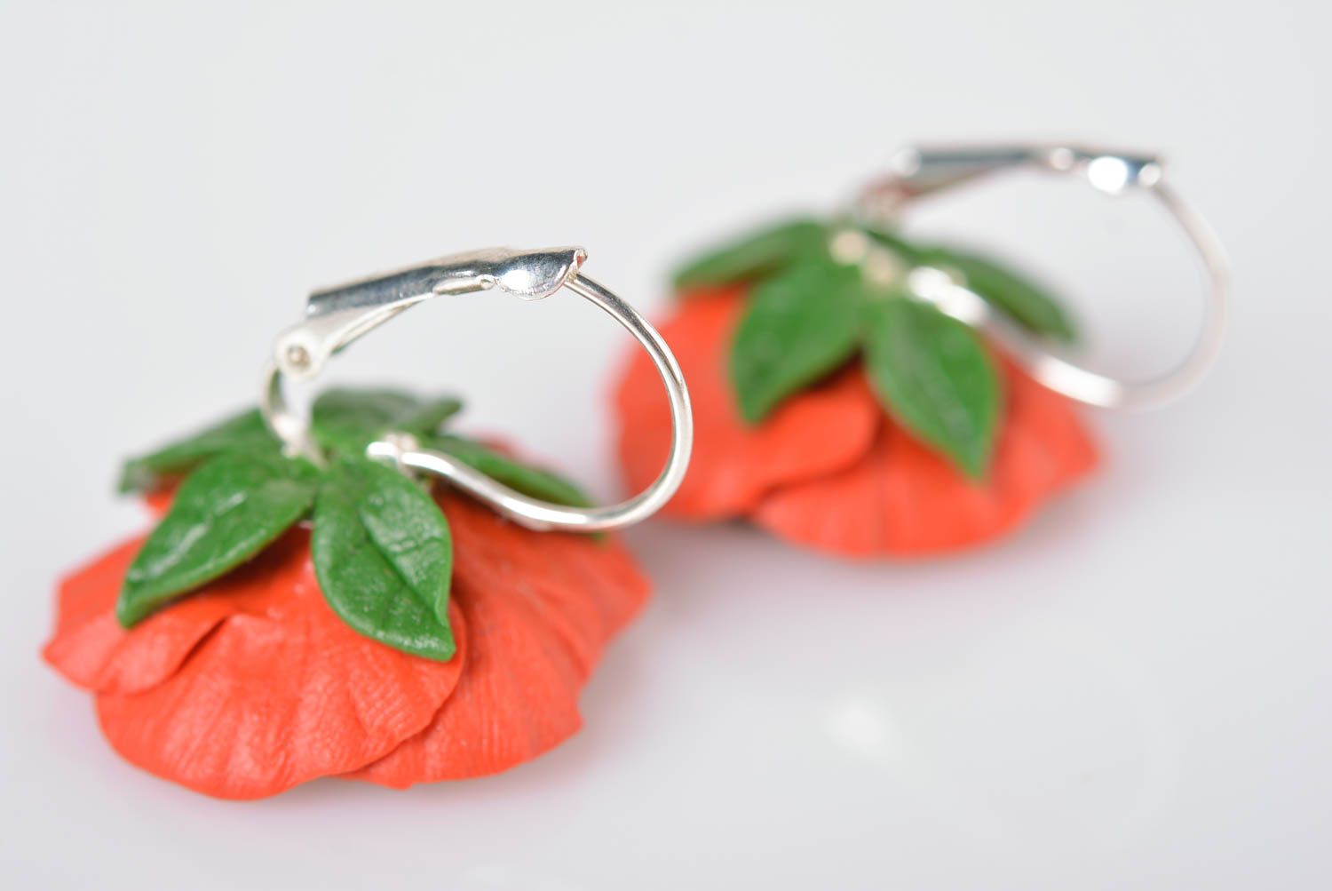 Stylish porcelain earrings handmade earrings with charms stylish bijouterie photo 4