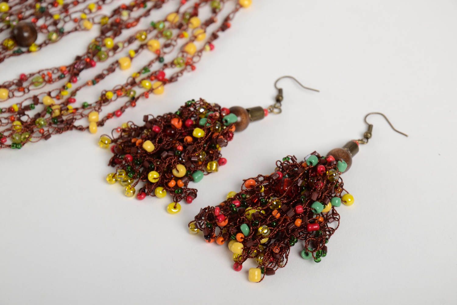 Handmade stylish jewelry elite designer earrings feminine unusual necklace  photo 4
