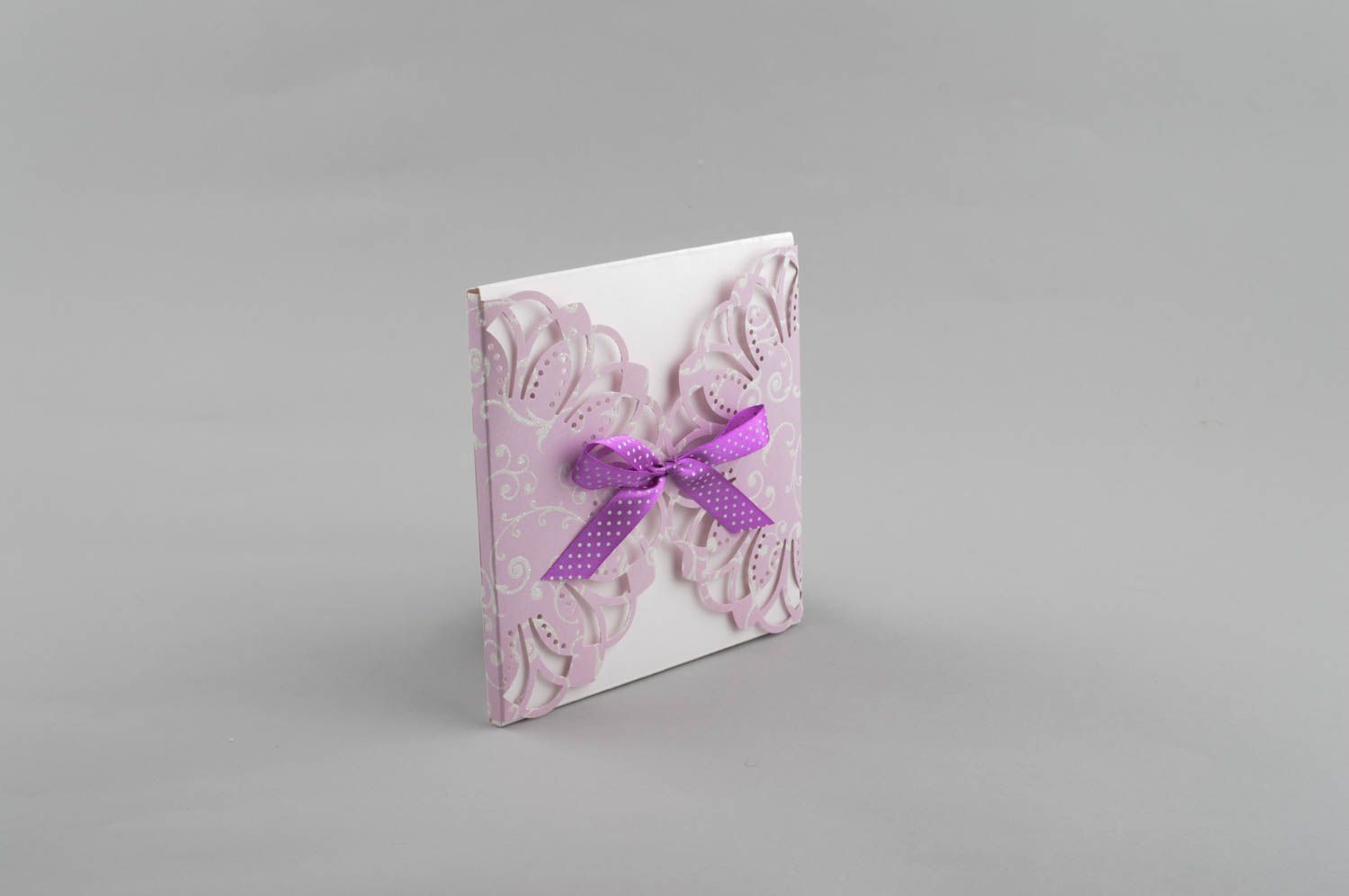 Enveloppe cadeau papier design Enveloppe fait main blanc violet Idée cadeau photo 5