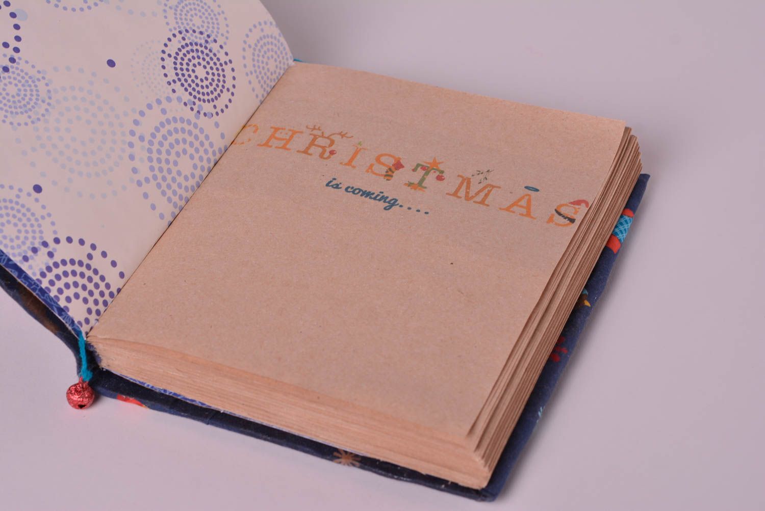Libreta de notas artesanal con funda de tela cuaderno de notas regalo original foto 3