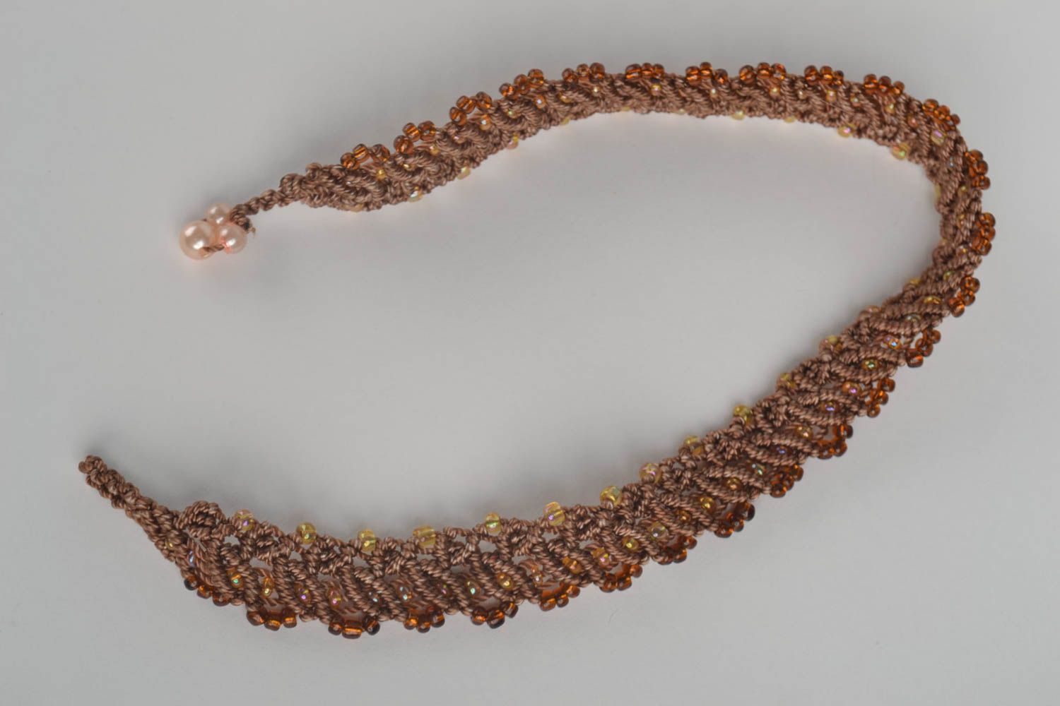 Collier macramé Bijou fait main en fils et perles de rocaille Cadeau femme photo 4