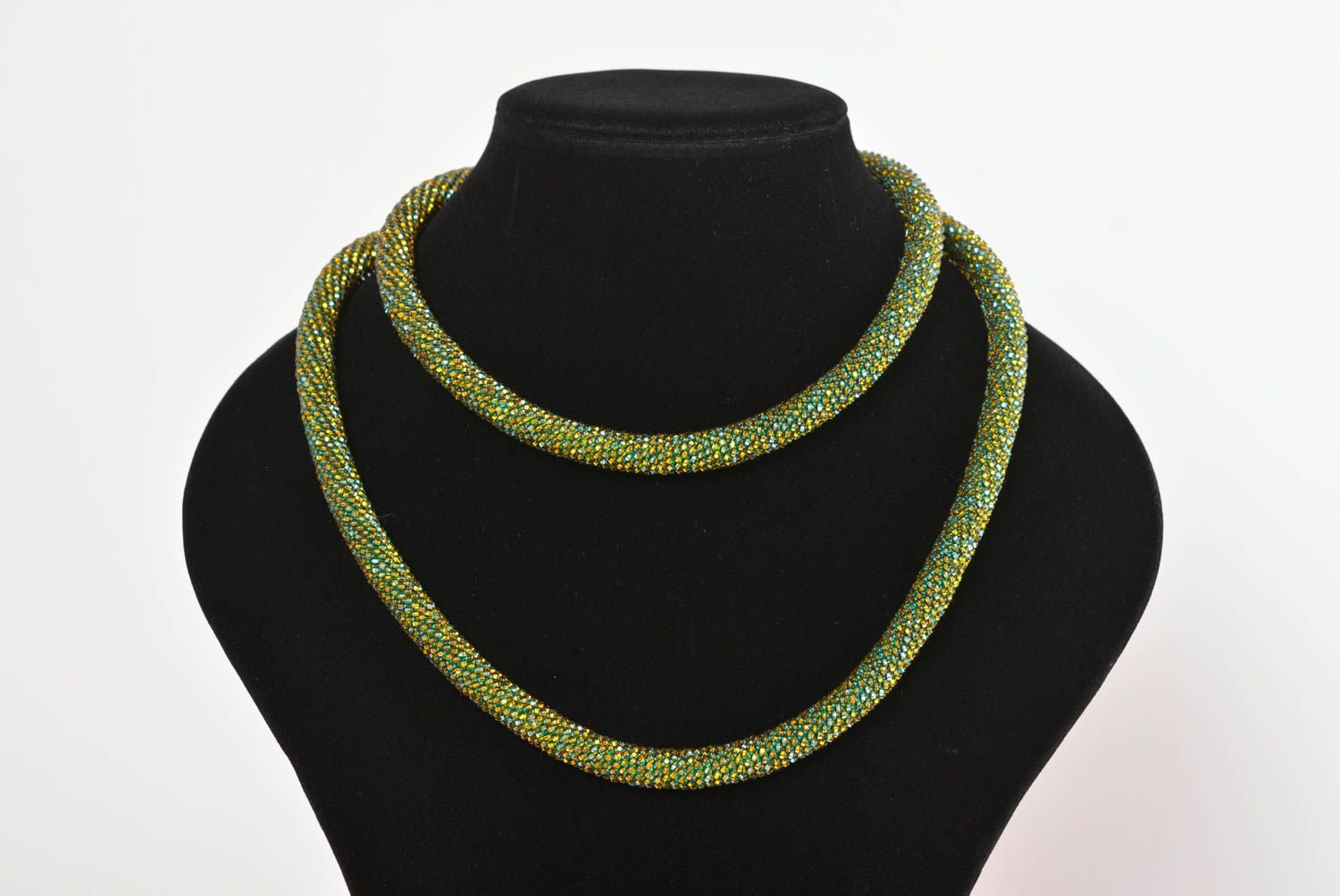 Handgefertigt Rocailles Kette Designer Schmuck lange Halskette in Grün schön foto 3