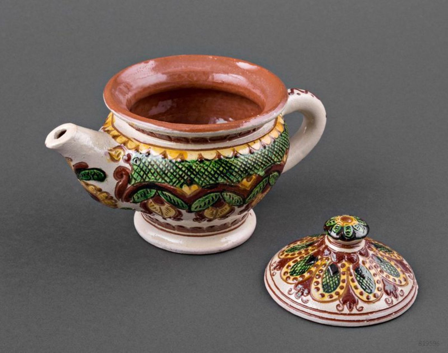 Decorative clay teapot photo 6