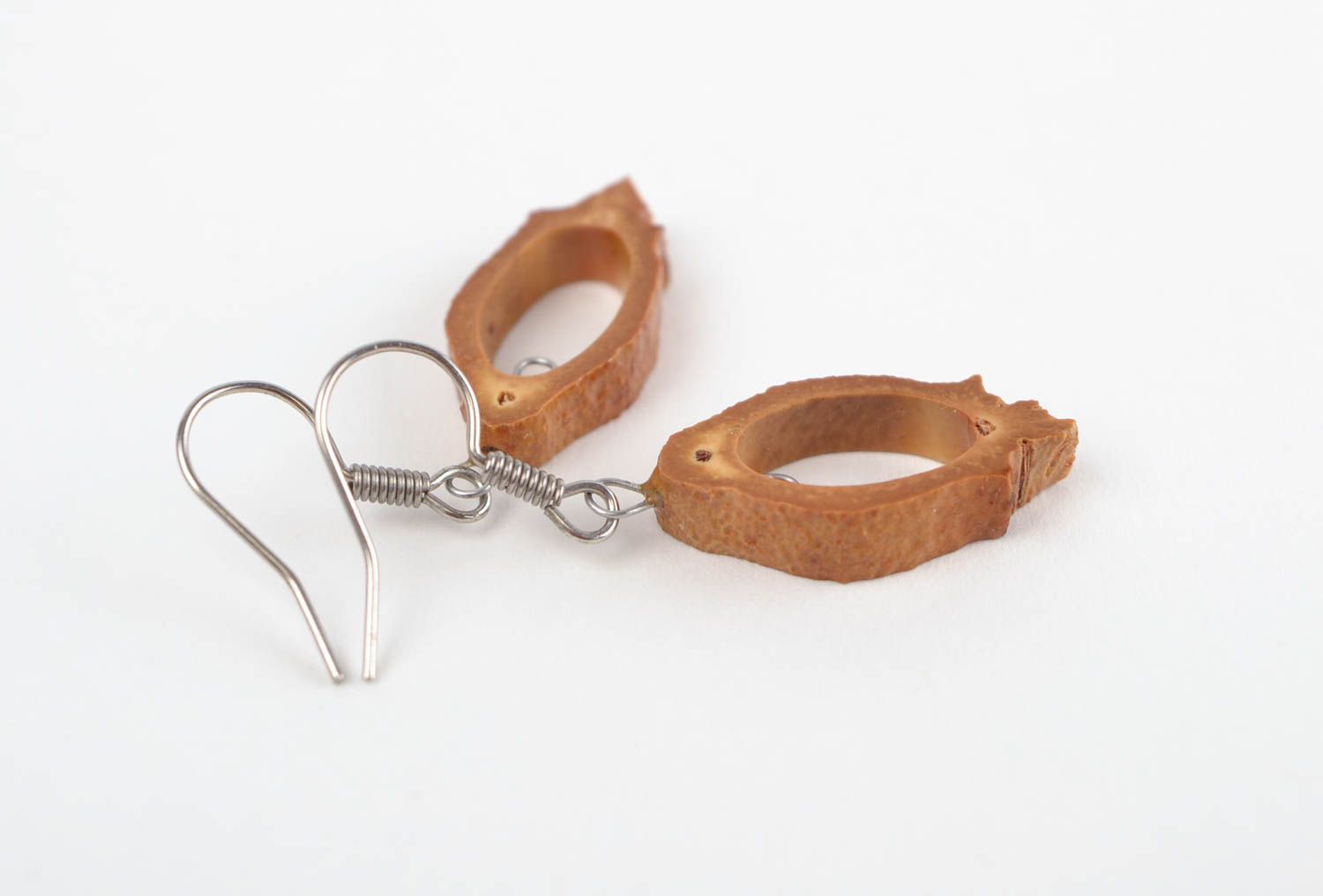 Handmade Ohrringe Schmuck Ohrhänger Schmuck für Frauen aus Aprikosenkernen foto 4