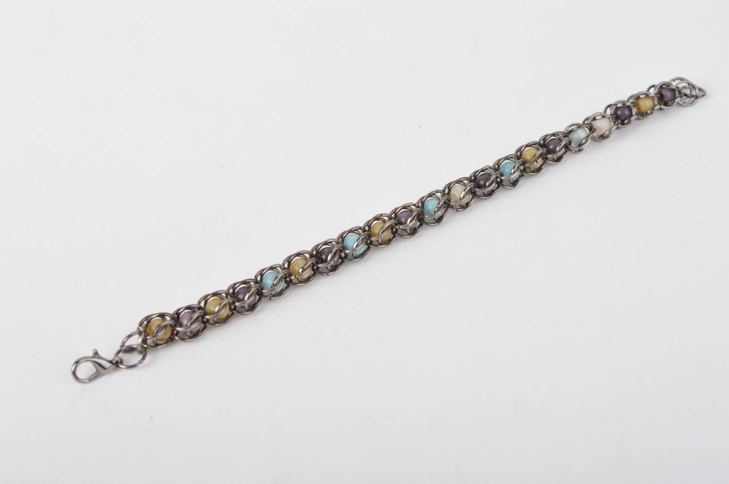Stylish handmade metal bracelet gemstone bead bracelet beaded bracelet for girls photo 3