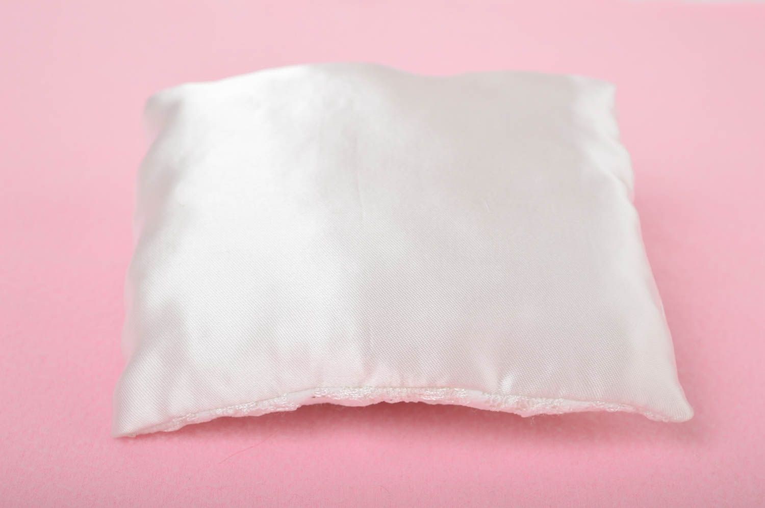 Handmade designer wedding pillow white tender accessory unusual pillow for rings photo 5
