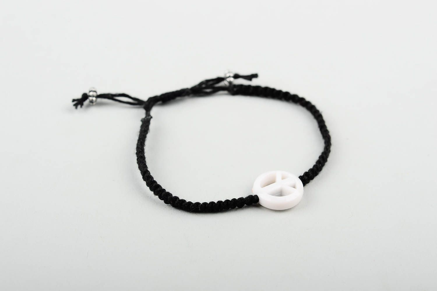 Handmade black elegant bracelet unusual textile bracelet beautiful jewelry photo 3