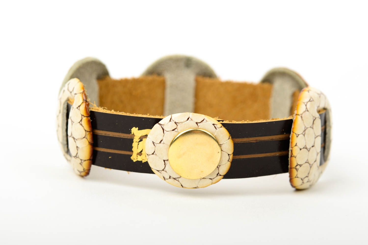 Beautiful handmade wrist bracelet leather goods costume jewelry designs photo 3