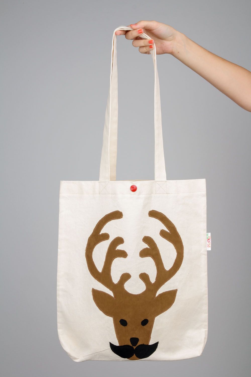Fabric bag with a deer photo 2