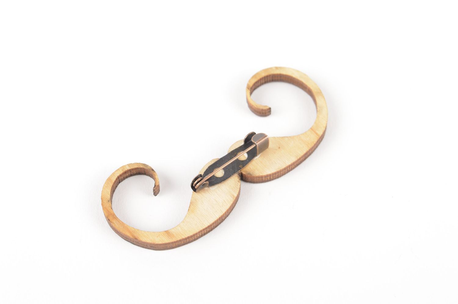 Handmade designer wooden brooch unusual stylish accessory cute present photo 5