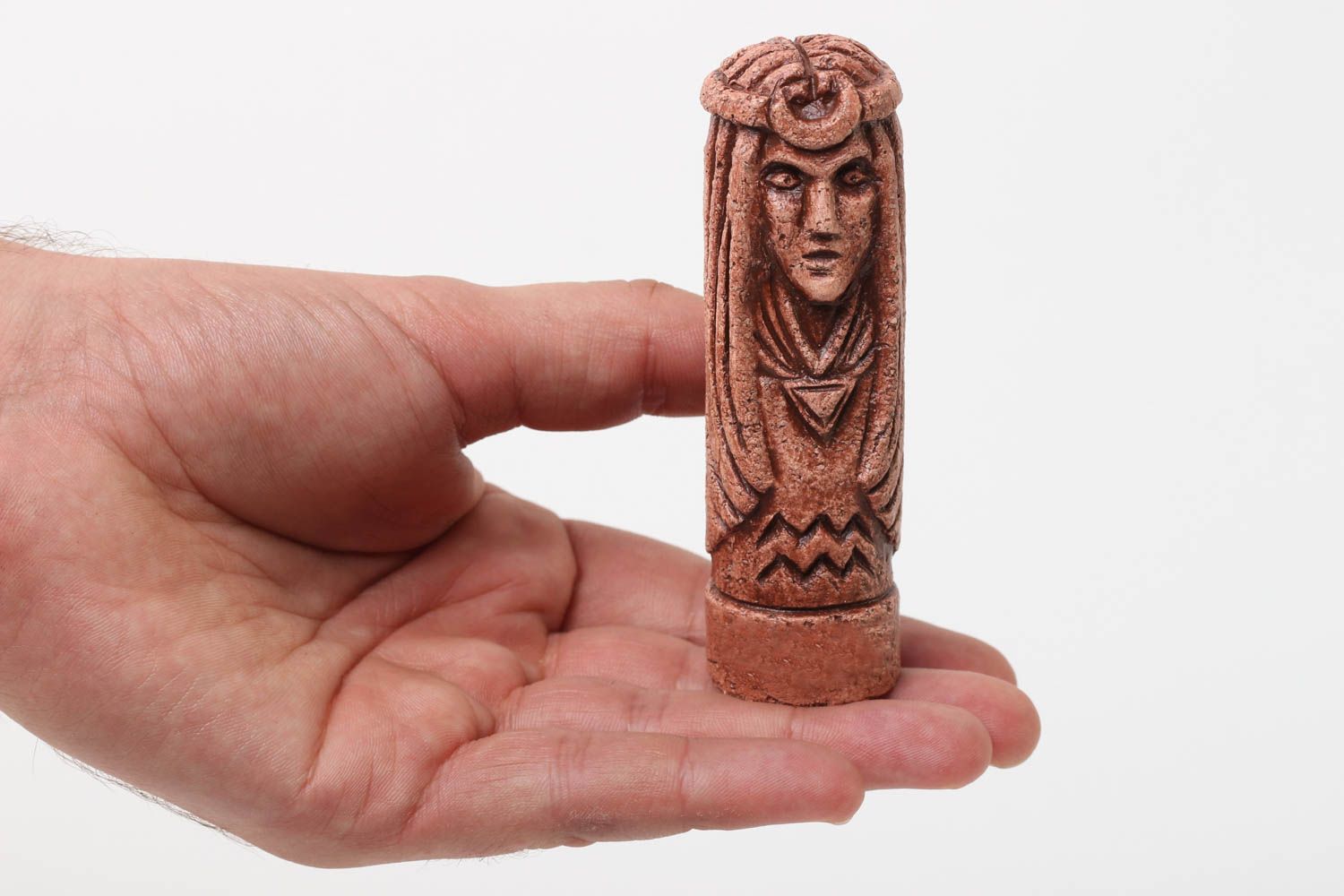 Figurine décorative fait main Statuette ethnique argile souvenir Déco maison photo 5