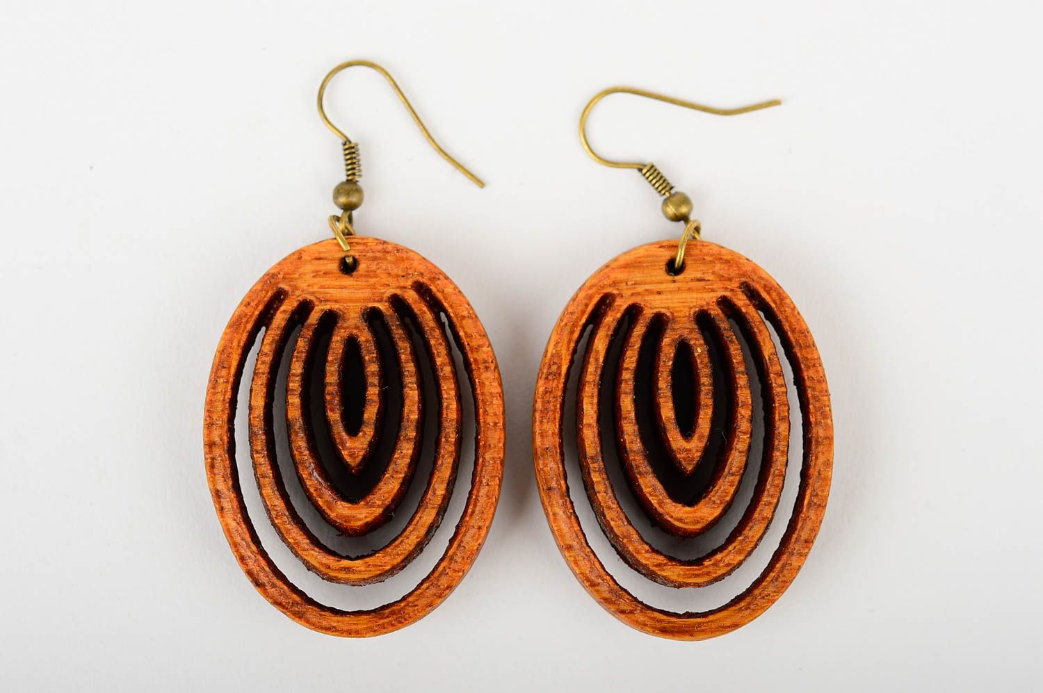 Designer wooden  earrings handmade jewelry best gifts for women cool jewelry photo 2