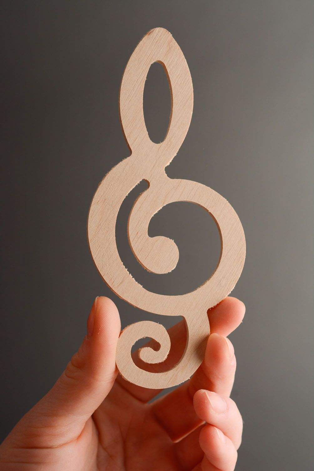 Figurine en bois à décorer Clef musicale photo 3