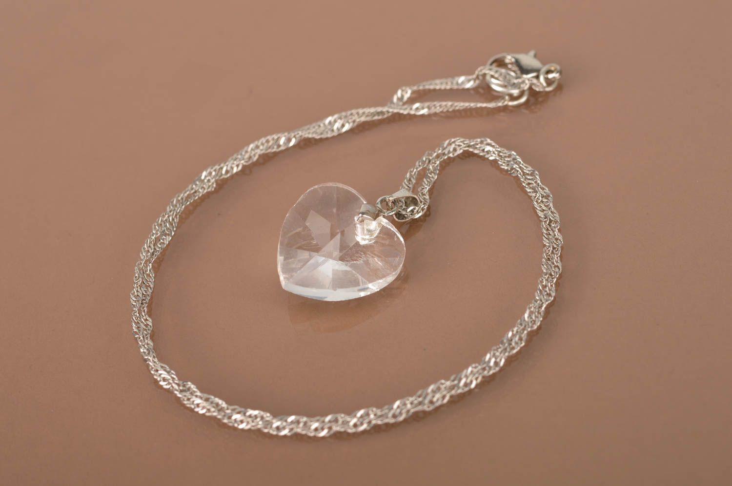 Pendentif cœur Bijoux fait main Accessoire femme chaînette romantique unique photo 3