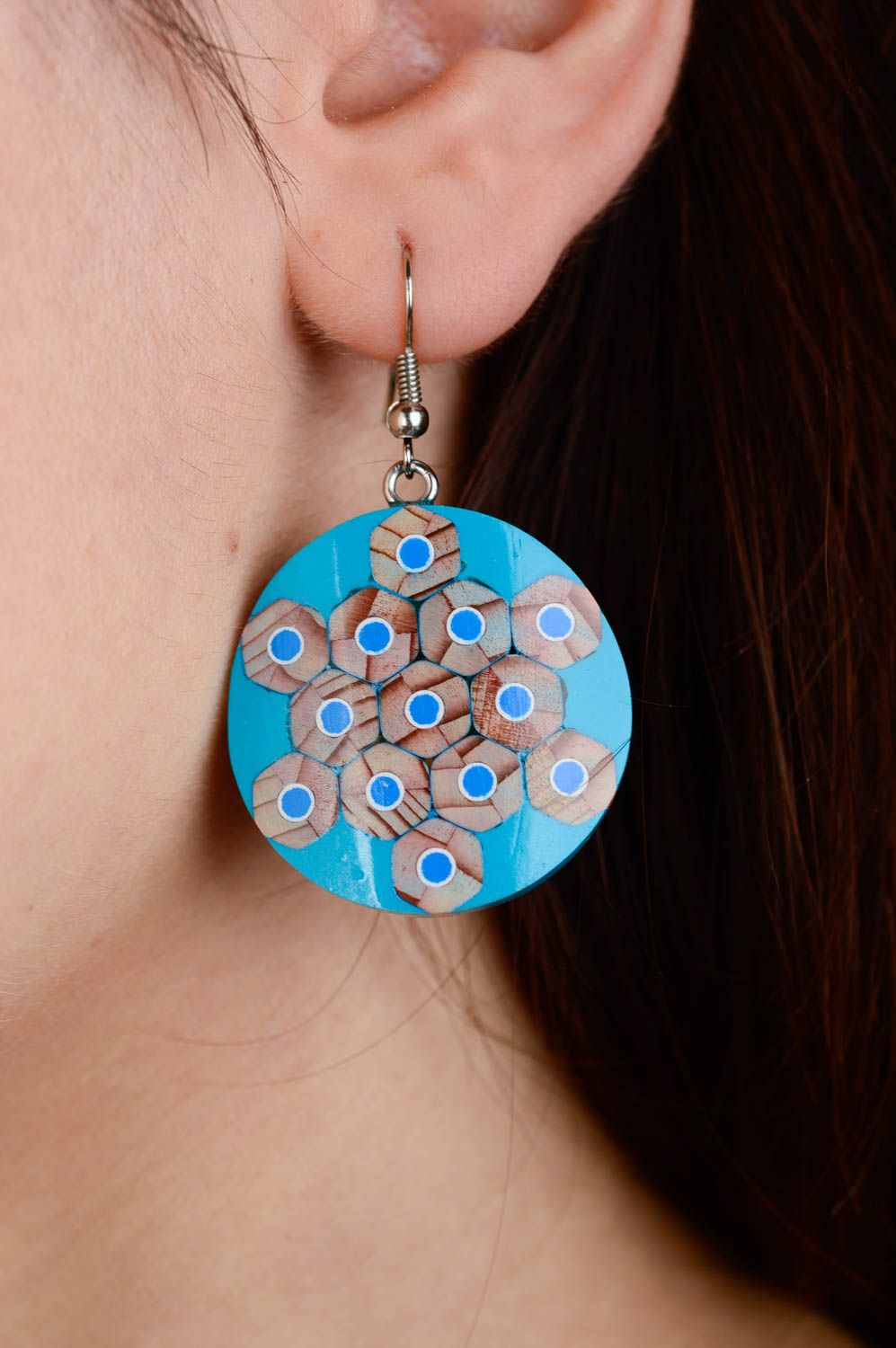 Handmade originelle Ohrringe rund Modeschmuck Ohrringe Accessoires für Frauen foto 2