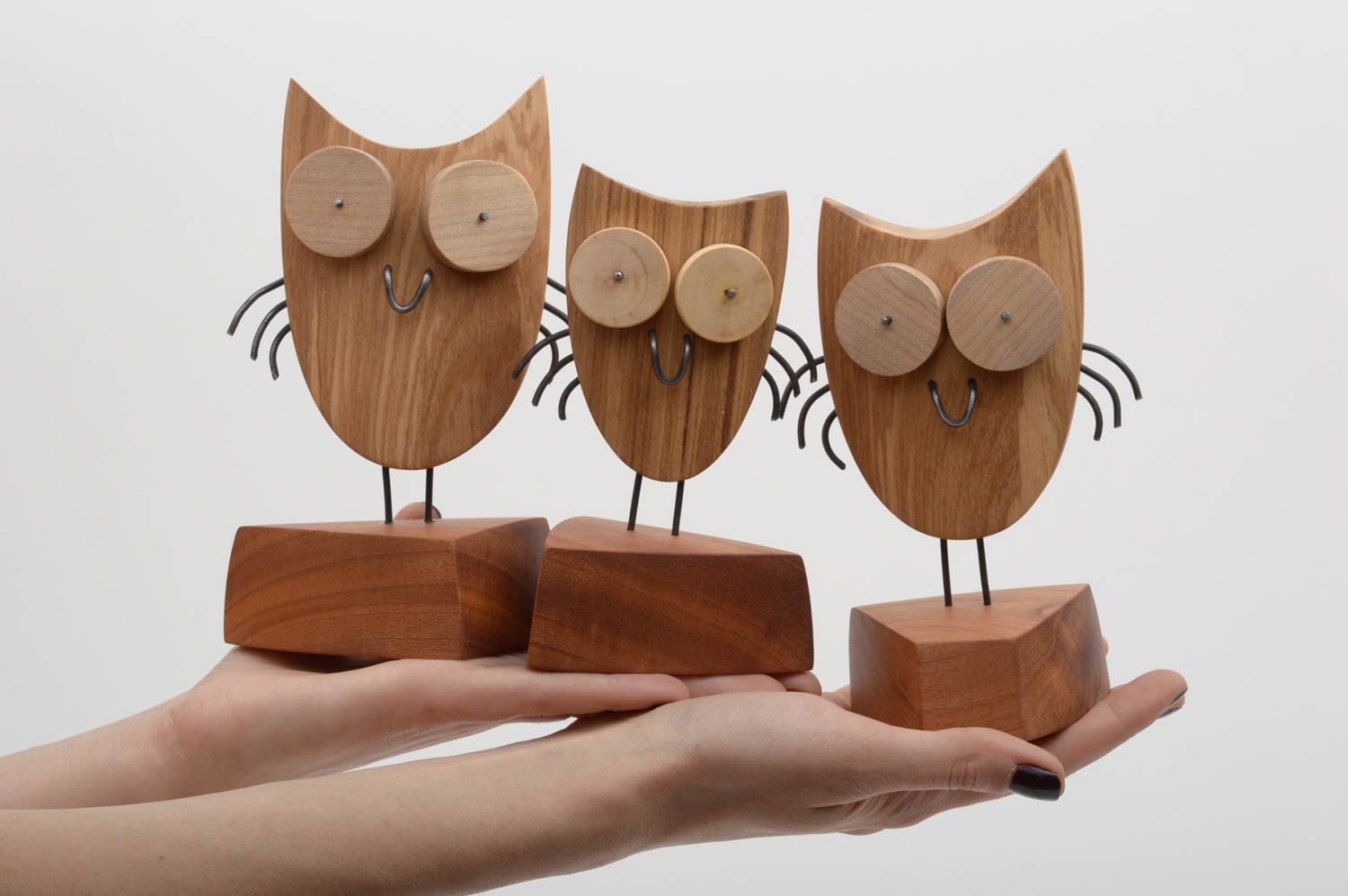 Figuras de madera y metal hechas a mano decoración de hogar regalo original foto 5