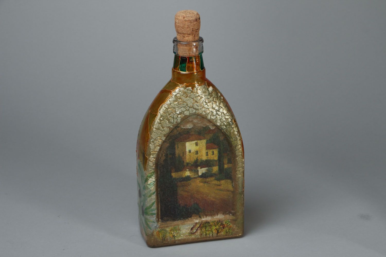 Декоративная бутылка в технике декупаж Прованс фото 1