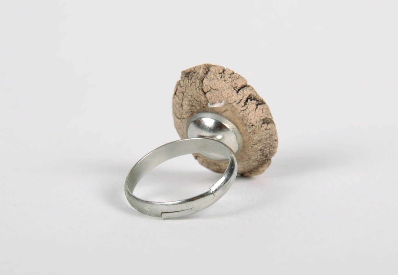 Керамический перстень со стеклом фото 4