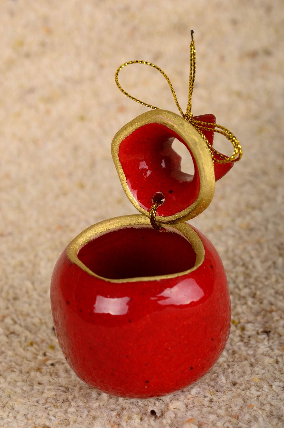Handgemachte Keramik kleine Schatulle Geschenk für Frau Souvenir originell rot foto 2