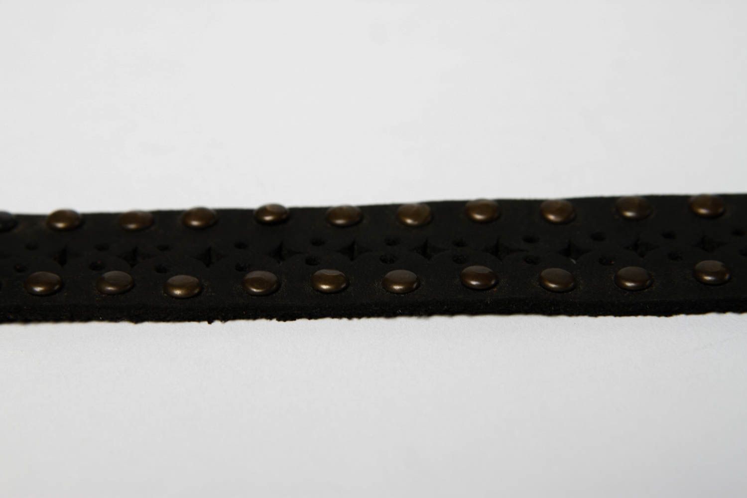 Handmade black stylish bracelet leather wrist accessory female jewelry photo 5