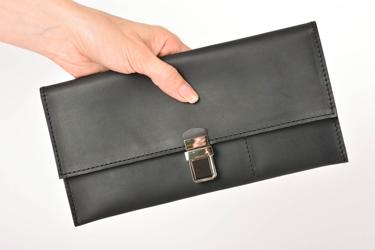 Beautiful handmade leather card holder stylish travel case leather goods photo 3