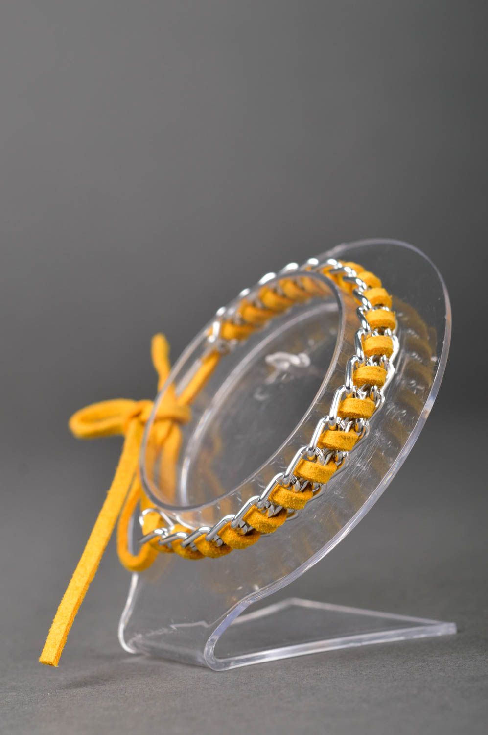 Handmade yellow wrist bracelet elegant cute bracelet beautiful jewelry photo 3