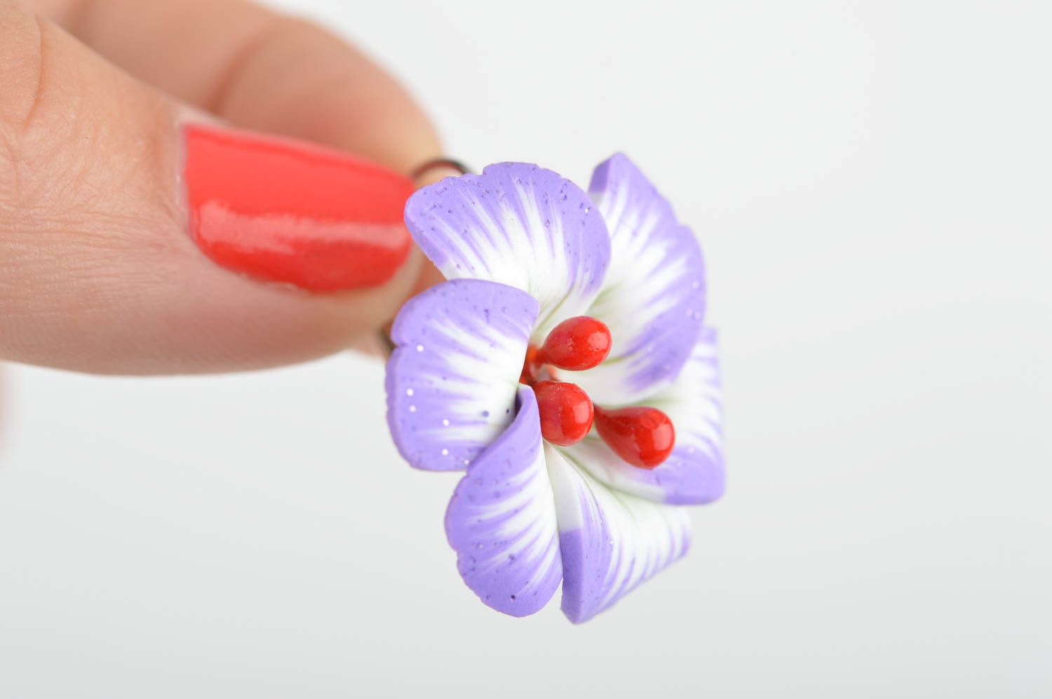 Polymer clay flower earrings handmade designer summer accessory photo 3