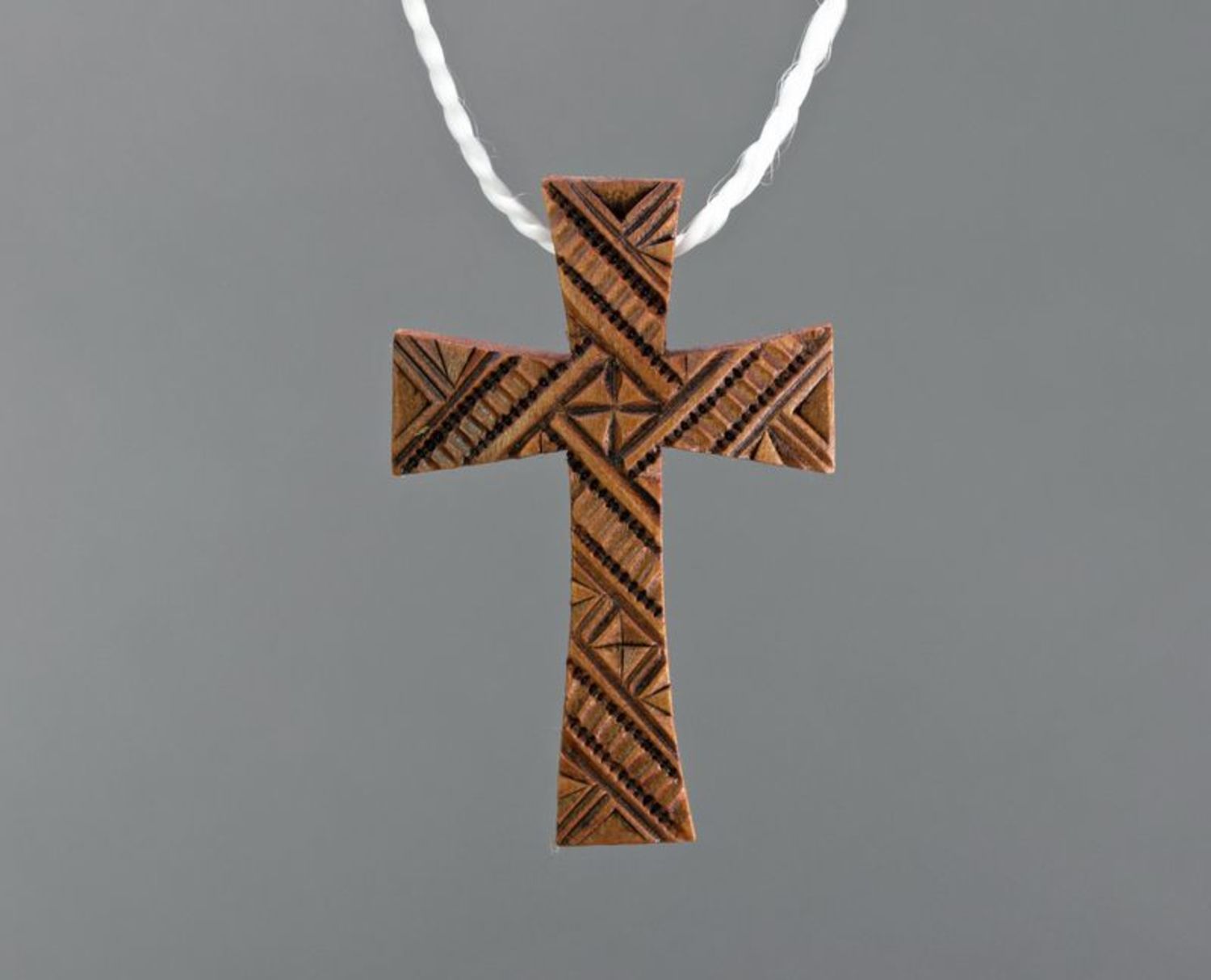 Wooden pectoral cross pendant photo 2