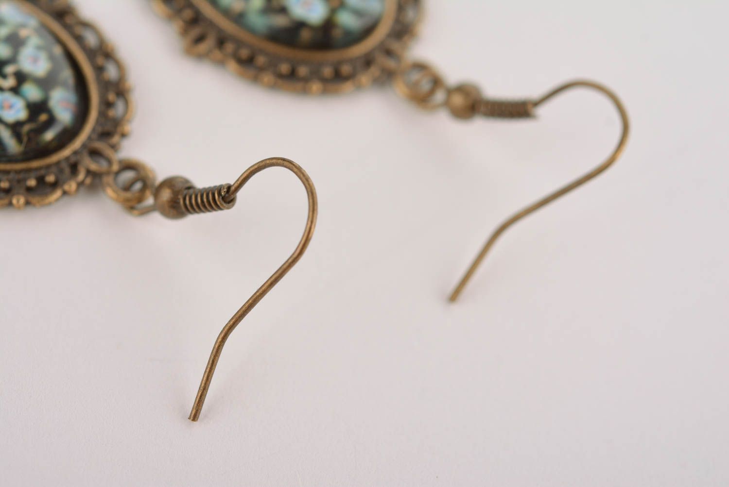 Unusual glass earrings stylish designer earrings handmade female jewelry photo 5