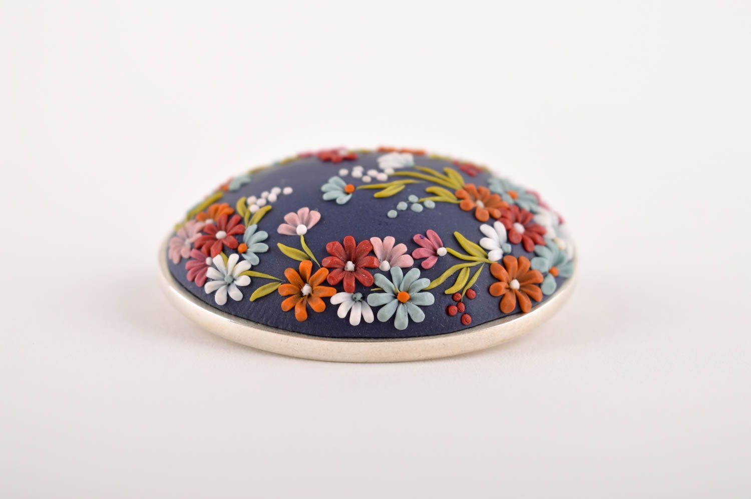 Handmade brooch made of polymer clay plastic jewelry fashion accessories photo 3