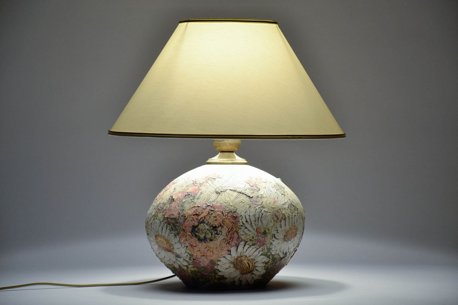 Lampe de chevet céramique en fonte 'Pavots' photo 4