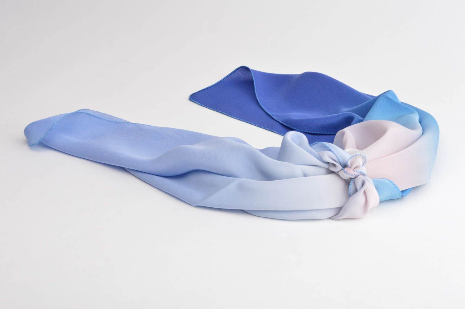 Нарядный платок ручной работы женский аксессуар необычный платок из шелка фото 4