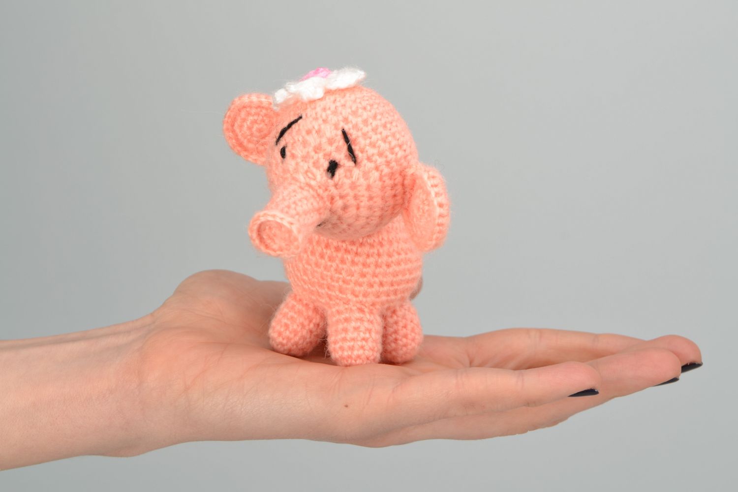 Small woolen crochet toy Elephant photo 2