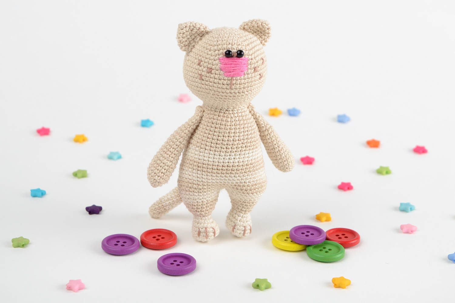 Juguete de peluche hecho a amno animalito tejido a crochet regalo para niños foto 1