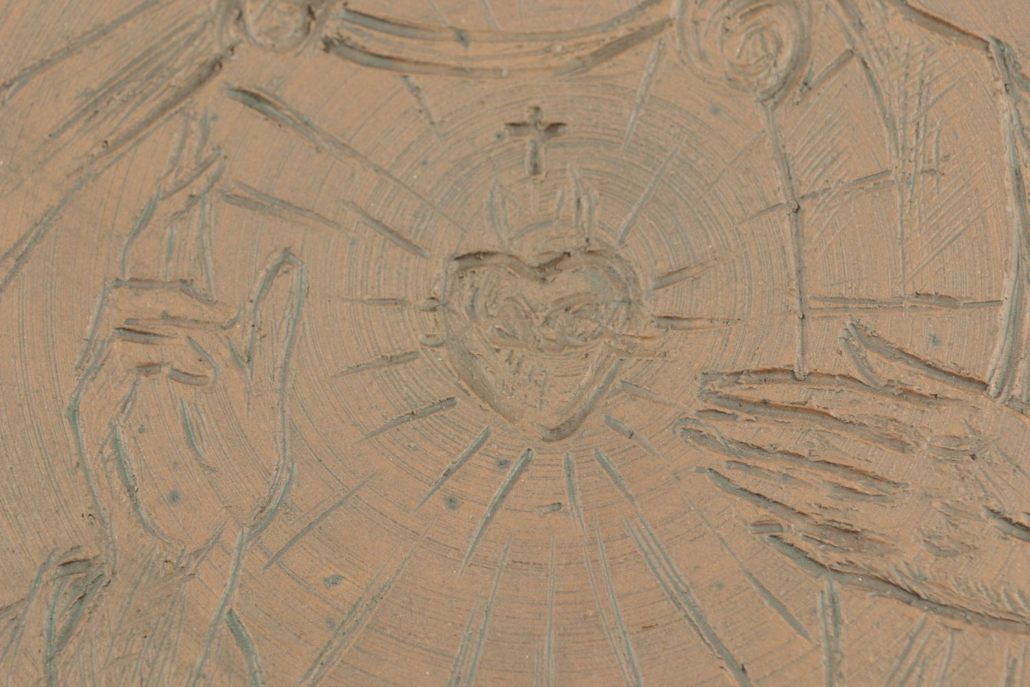 Настенное панно с иконой Иисуса Христа глиняное фото 3
