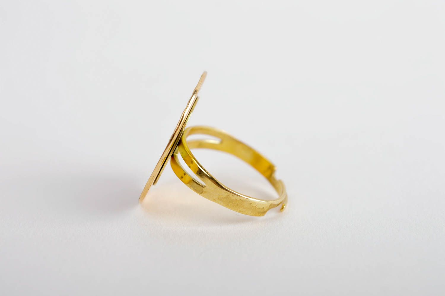 Unusual designer ring female ring present handmade brass ring metal ring photo 3