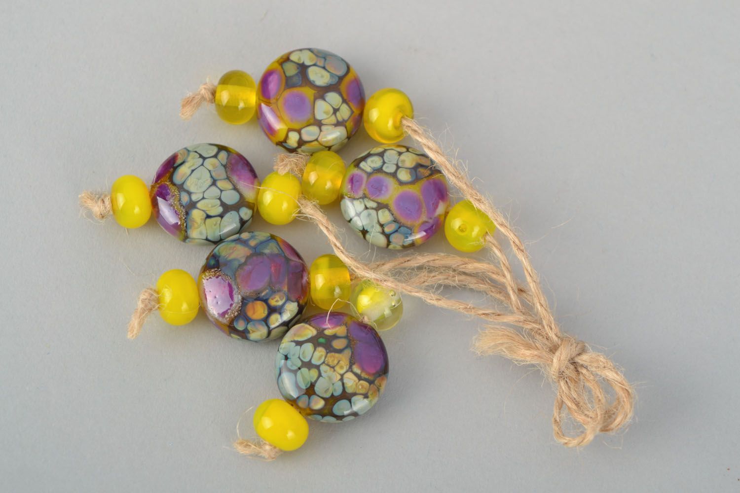 Set of glass beads Corals photo 1