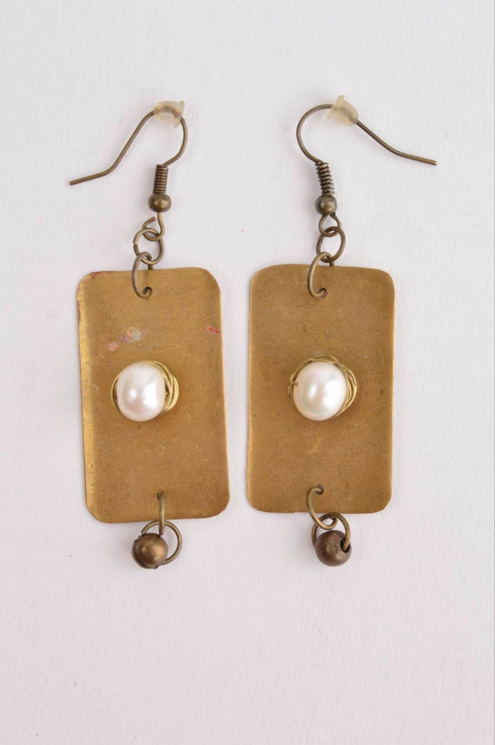 Pendientes artesanales con perlas bisutería fina regalo original para mujeres foto 2