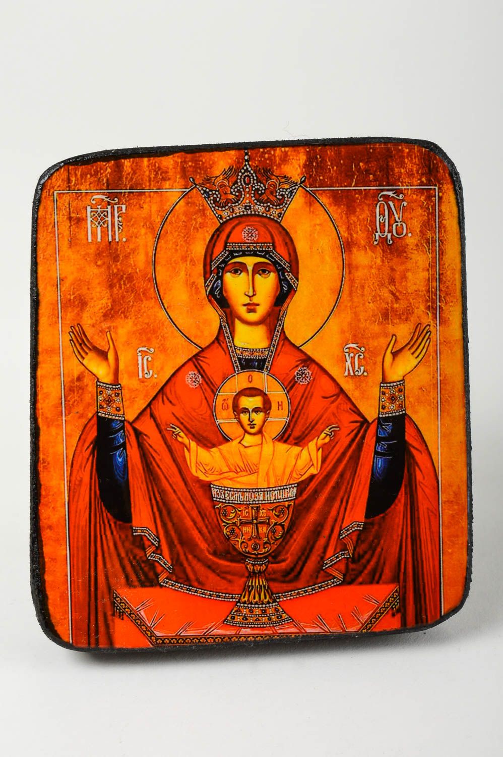 Icono cristiano artesanal Cáliz Inagotable icono religioso regalo original foto 4
