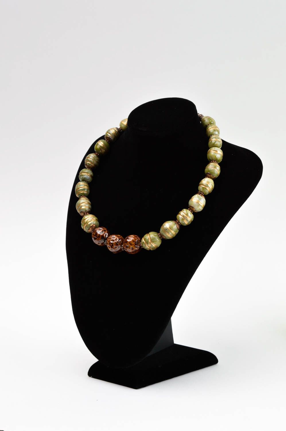 Handmade designer ceramic necklace elegant accessory gift stylish necklace photo 1