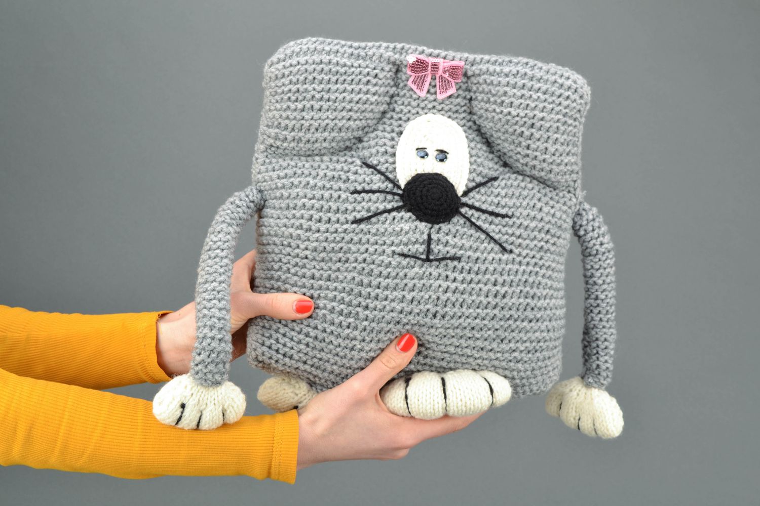 Crochet interior pillow pet photo 2